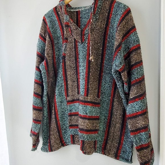 Baja Mexican Rug hoodie size Large - Picture 2 of 11